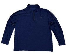 Nike Dri-Fit 1/4 Zip L/S Heathered Blue Black STYLE 940177-492 Men  s Medium M