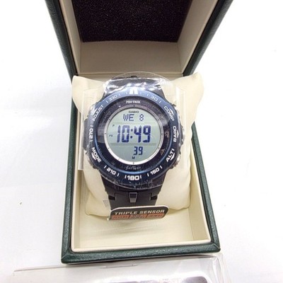 BNIB Rare Casio Pro Trek PRW-3100YB-1JF Blue IP Bezel Solar Radio STN LCD NEW