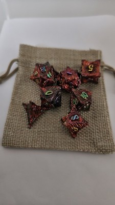 DND Metallwürfelset Bunt Metallisch Mit Beutel Rollenspiel Tabletop Würfel