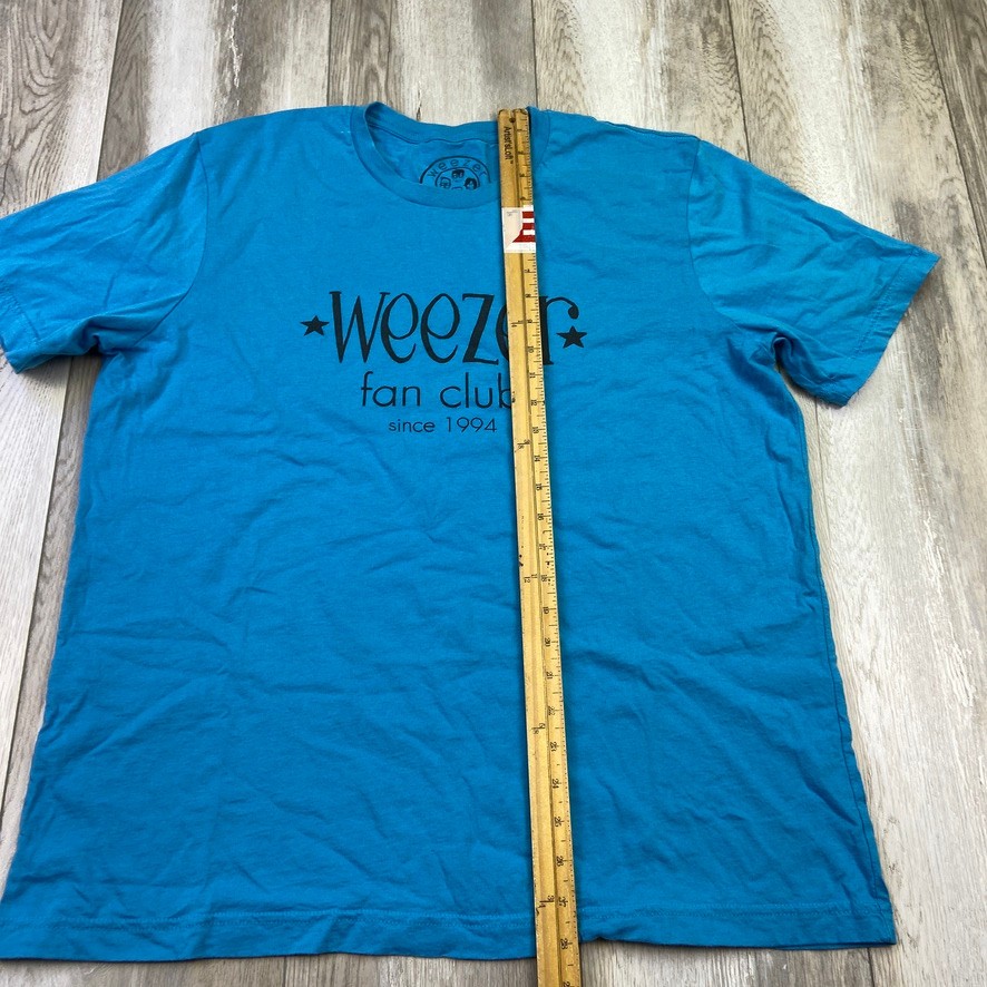 weezer fan club Tシャツ XL Weezer Fan Club Shirt Mens XL Blue Black Short SLeeve Music Band