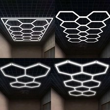 5/8/14/28 Hexagon LED Lighting Car Detail Garage Workshop Retail Light Honeycomb