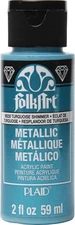 FolkArt Metallic Acrylic Paint 2oz-Turquoise Shimmer