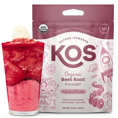KOS Organic Beet Root Powder, USDA Certified - Superfood Plant Based 200 Gram 