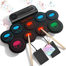 New Best Electronic Drum Set 9-Pad Kids Electric Set Dual Stereo Speaker, MIDI.