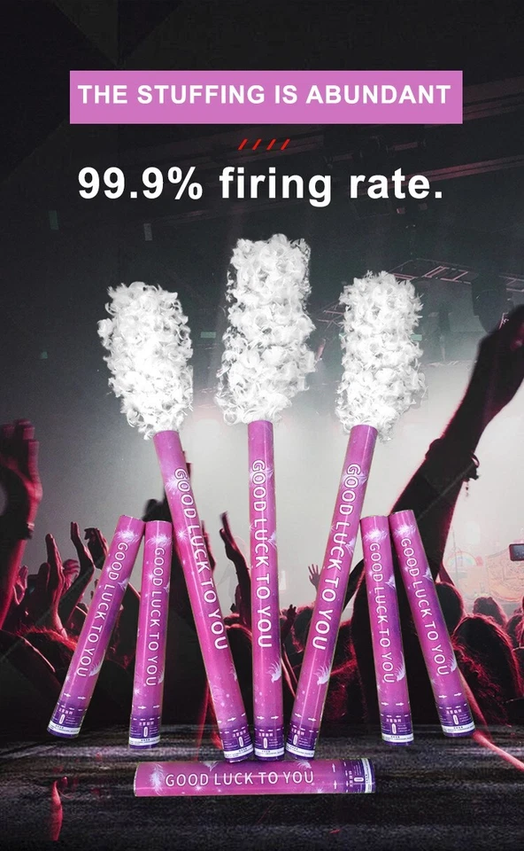 Confetti Feather Cannon 16 Inch Streamer party Hand-twist White Feather Cannon - Image 4 of 4