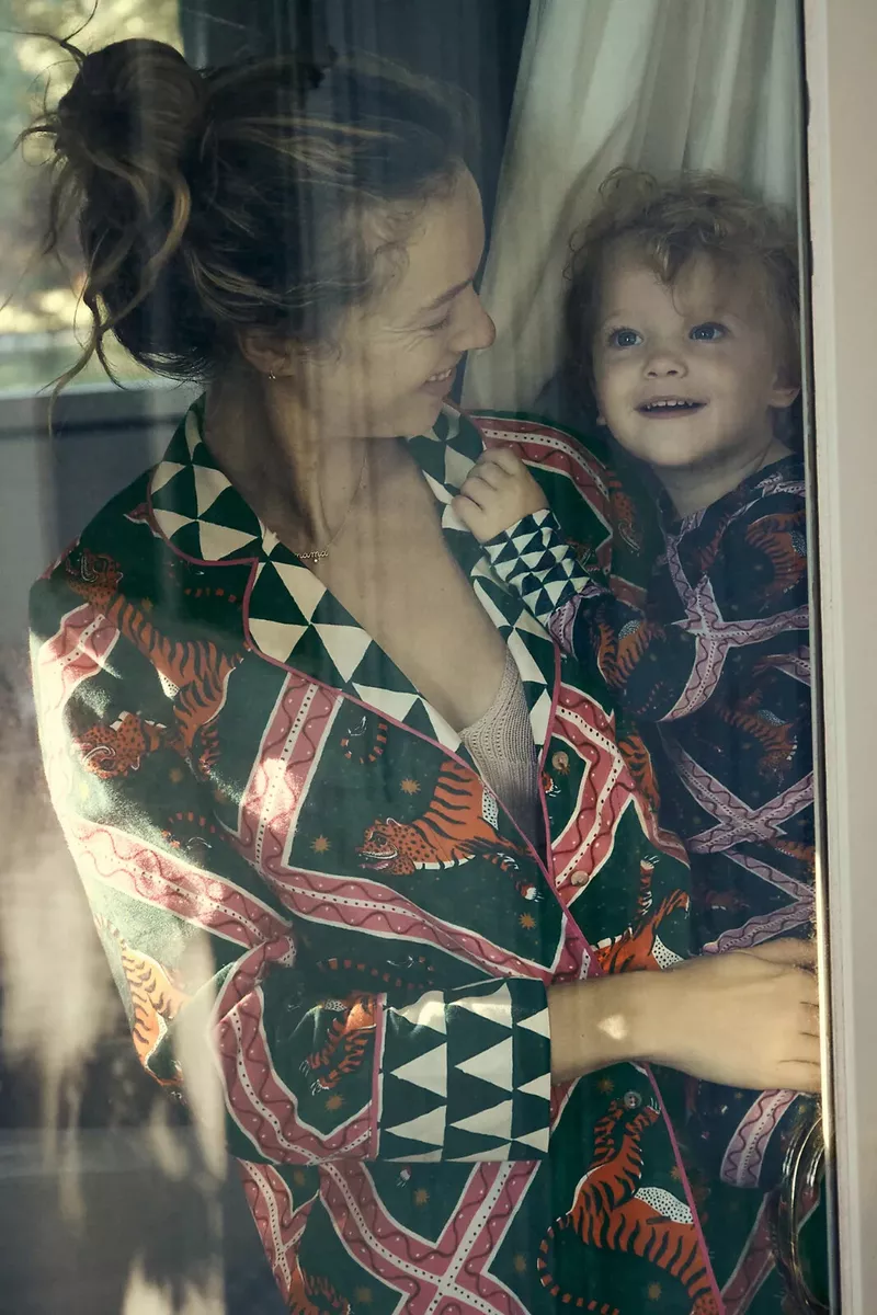 Anthropologie Corinne Lent Tigress Flannel Pajama Top Sleepwear