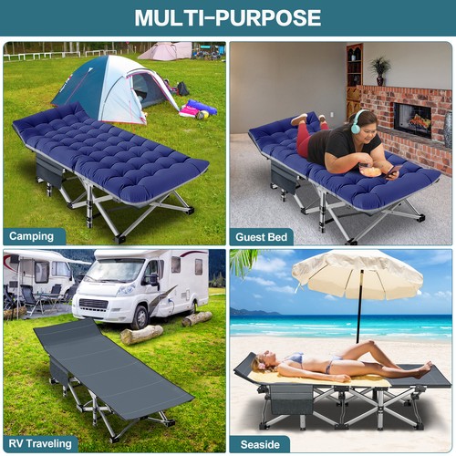 Oversized XXL Adults Folding Sleeping Cot Guest Bed Camping Portable Cots 32in - Picture 42 of 42