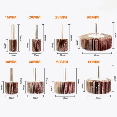 80 Grit Grinding Sanding Flap Wheel Abrasive Disc 6mm Shank For Rotary Tool