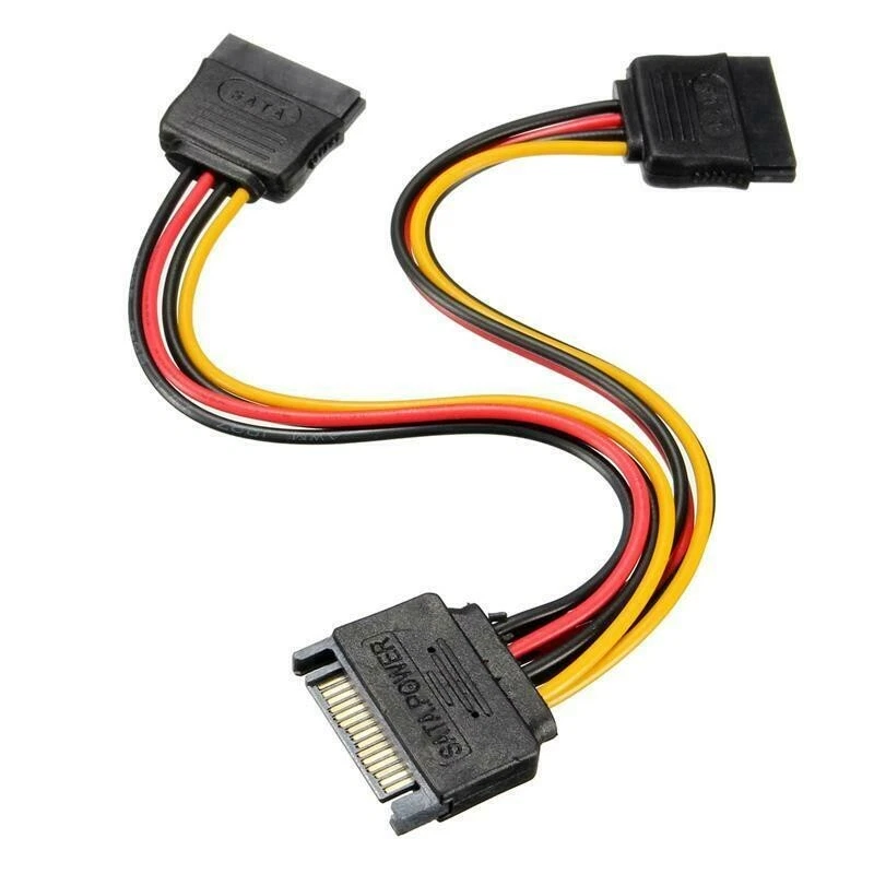 15 Pin SATA Male to 2 SATA Female Power Extension Y Splitter Cable Adapter Cable - Image 4 of 4