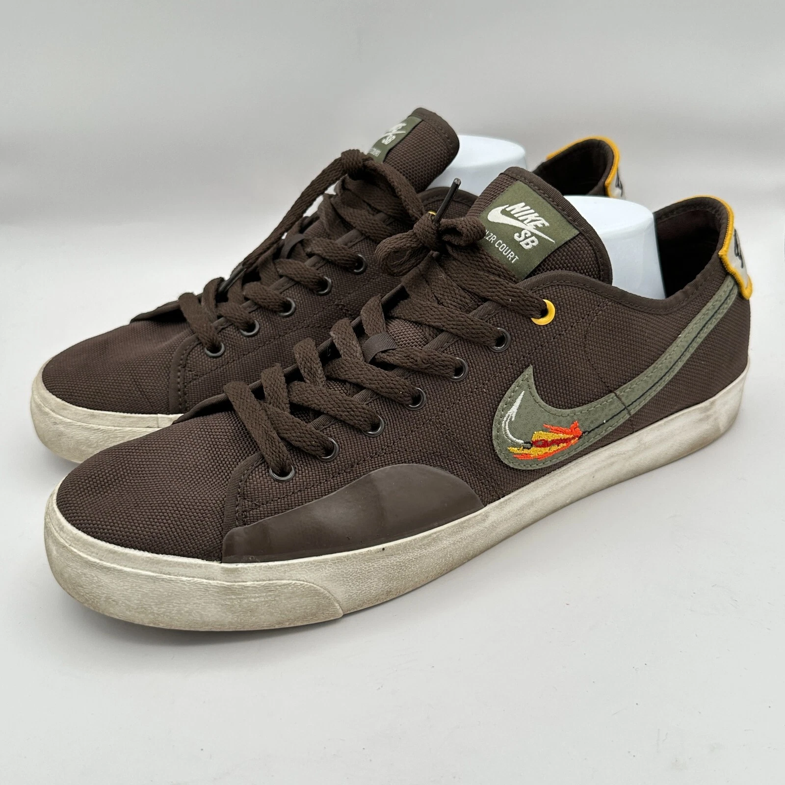 Nike SB Blazer Court Daan Vander Linder Sneakers Shoes Mens 11 Brown Fish Hook