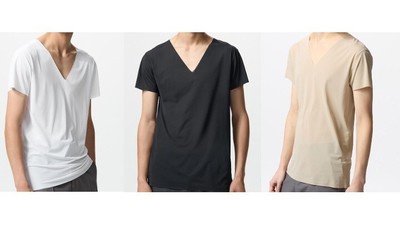 UNIQLO AIRism Men's Deodorant Mesh V neck T shirt Japan