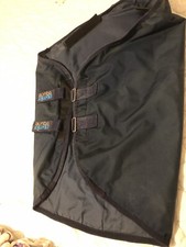 Cob Size Premier Equine Neck Rug / Hood Navy Medium Weight Turnout Neck