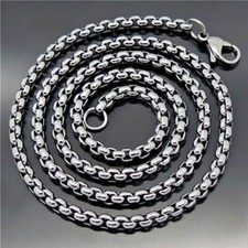 7" - 40" BELCHER ROLO NECKLACE BALL LINK CHAIN STAINLESS STEEL SILVER MENS CLASP