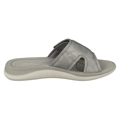 Femmes Glide Baie 2 Camouflage Détail Sandales Mules By Clarks Cloudsteppers Now - Picture 10 of 11