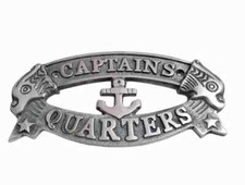 CAPTAINS QUARTERS SIGN Nautical Plaque Ship Boat Sign Wall Home Decor