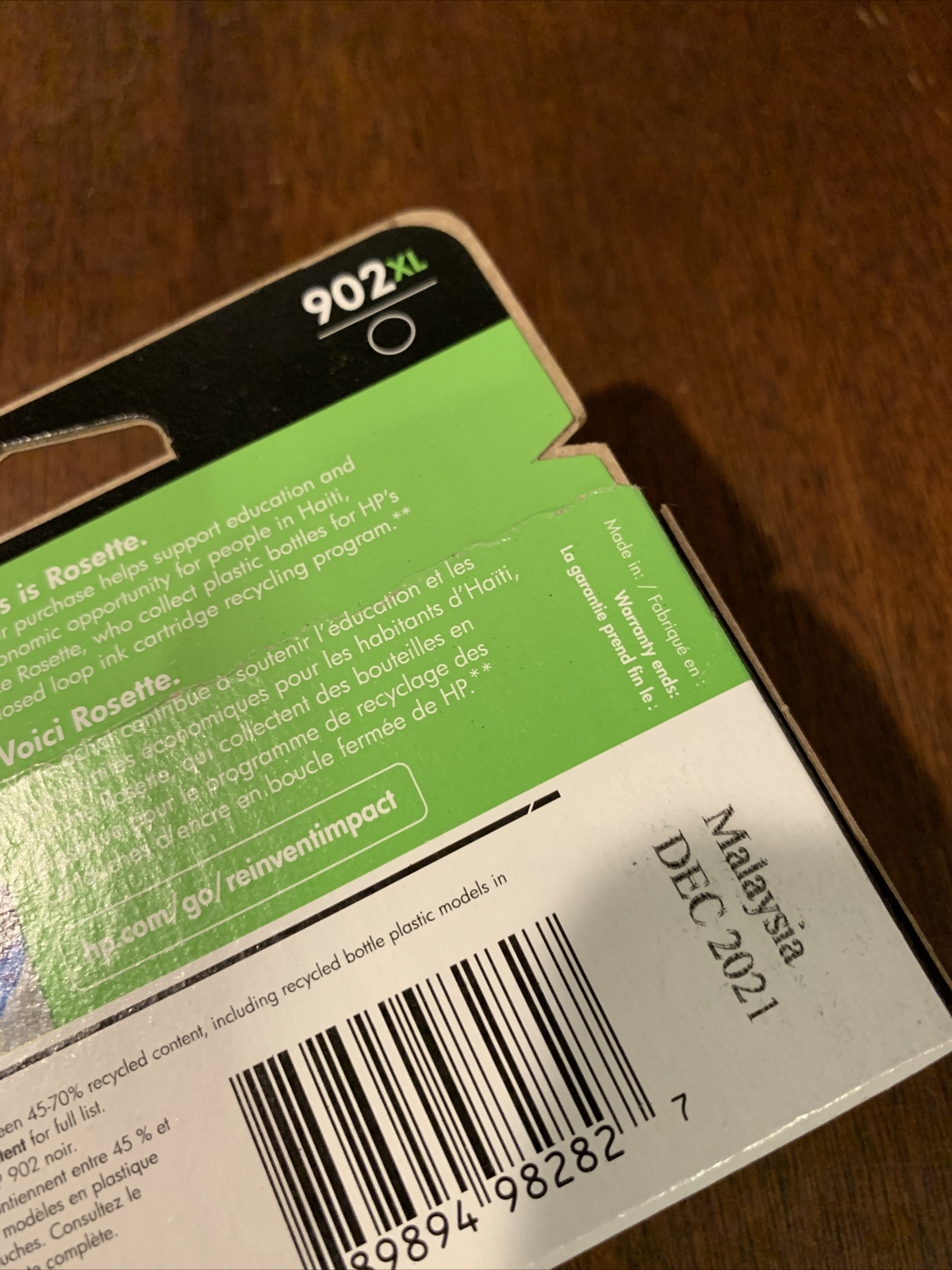 Genuine HP 902XL Black Ink Cartridge Expiration Date 12/2021