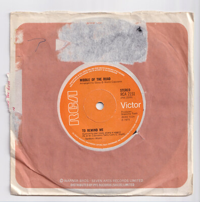 (AG637) Middle Of The Road, To Remind Me - 1971 - 7 inch vinyl