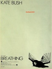 1980 Kate Bush "Breathing" Song Release Music Industry Promo Reprint Ad