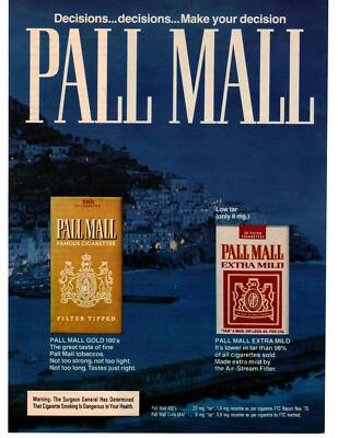 1976 Pall Mall Filter Tipped Extra Mild Cigarettes ''Make Your Decision'' Print Ad