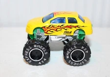 Dolgen Express Wheels 4x4 2.5" Yellow Monster Car with Flames RG4