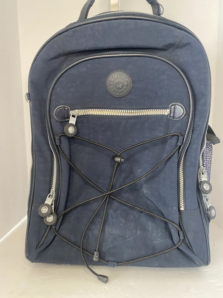 Kipling Sausalito Nylon Wheeled Rolling Carry On Backpack Blue - Image 2 of 4