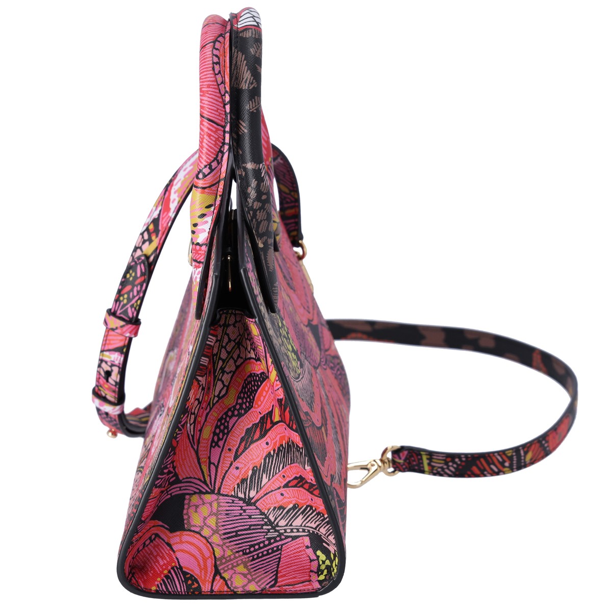 Salvatore Ferragamo Studio Box Handbag 211496 Pink Red Multi Salvatore Ferragamo Studio Box Handbag 211496 Pink Red Multi