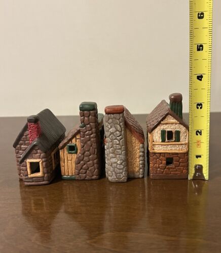 Handmade Hobbyist 3” Ceramic Christmas Village 24pc Inn Church Stable Train Tree - Picture 5 of 20