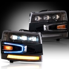 Led Projector Headlights For 2007-13 Silverado Wanimation Sequential Turn Sig
