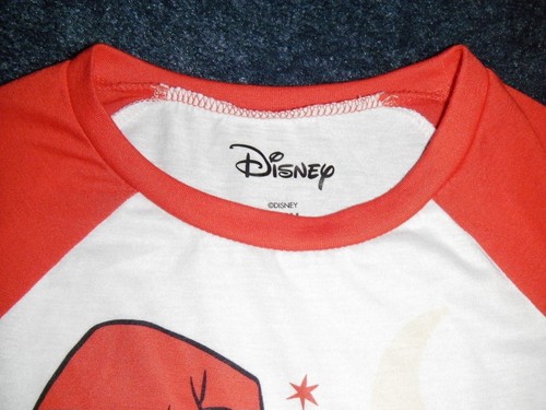 Disney Top Pajama Girl's Small Red White Crew Neck Long Sleeve - Picture 3 of 8