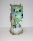 Fenton Glass Jadeite Christmas Snowman Pals Owl Figurine Kim Barley Ltd Ed 26/34