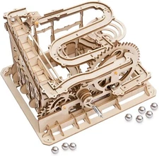 3D Wooden Puzzle Building Toys Waterwheel Coaster Mechanical Model Toys Gifts 