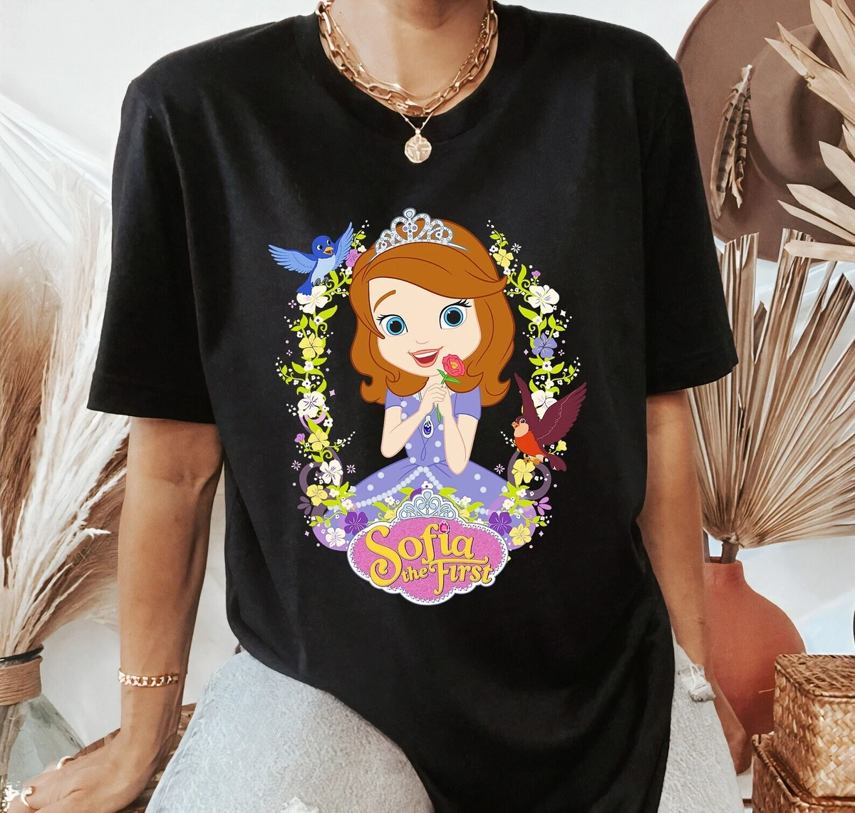 Disney Sofia the First Sofia Flower Border T-Shirt S-5XL | eBay