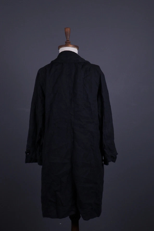 OSKA Black Linen Double Breasted Lagenlook Coat Jacket Size 2 - Image 3 of 4