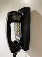 Push Button Wall Phone Cortelco 2554-BE Mini Volume Control Black Vintage SBC