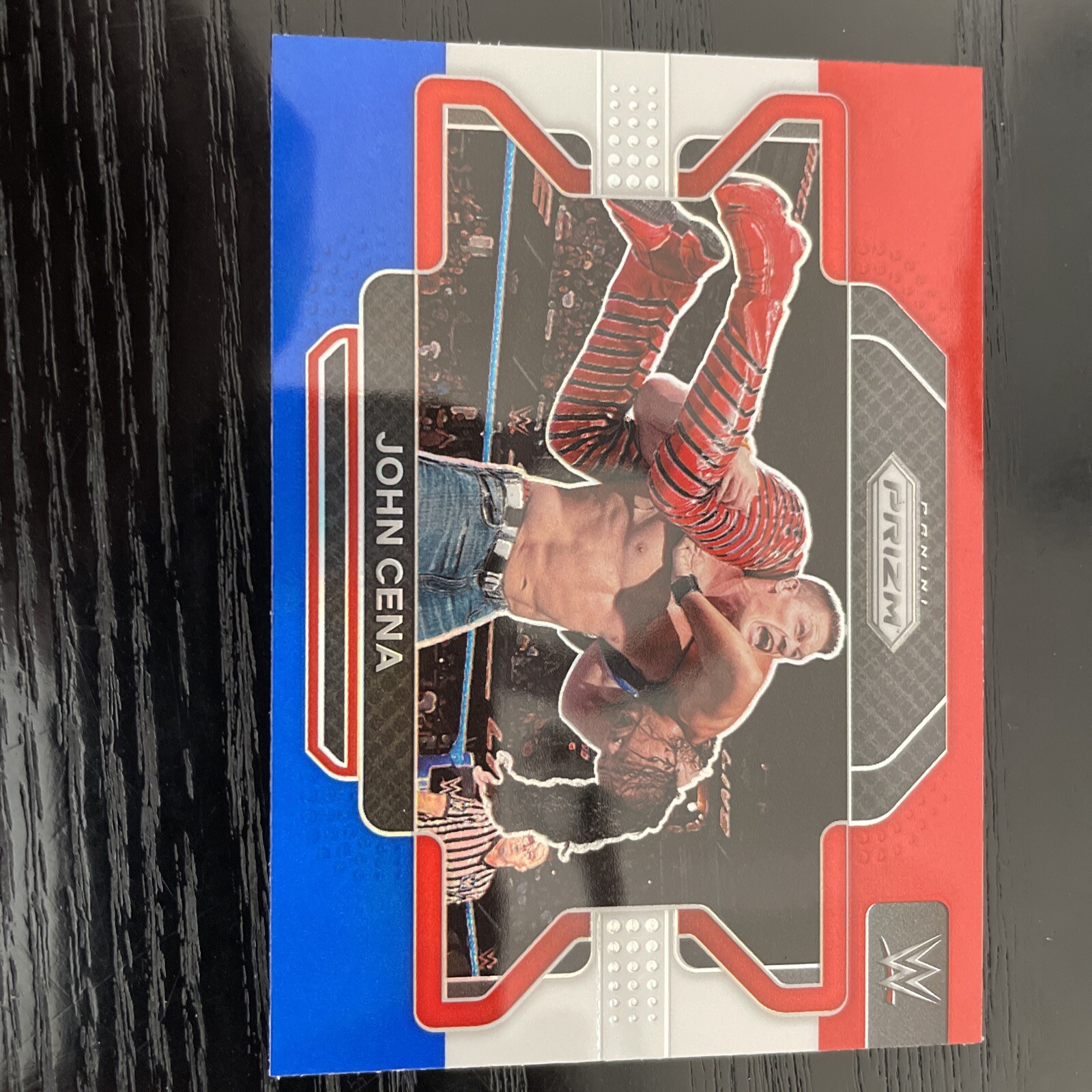 2022 Panini WWE Prizm John Cena Red White Blue Prizm #45 Perfectly Centered