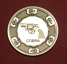 Colt Firearms Cobra Poker Chip Display Case Bronze Medallion