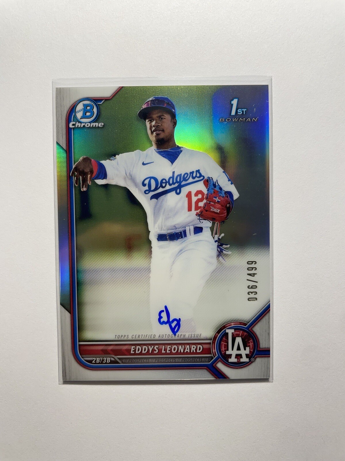 2022 Bowman Chrome Eddys Leonard Prospect Auto Refractor /499 #CPA-EL