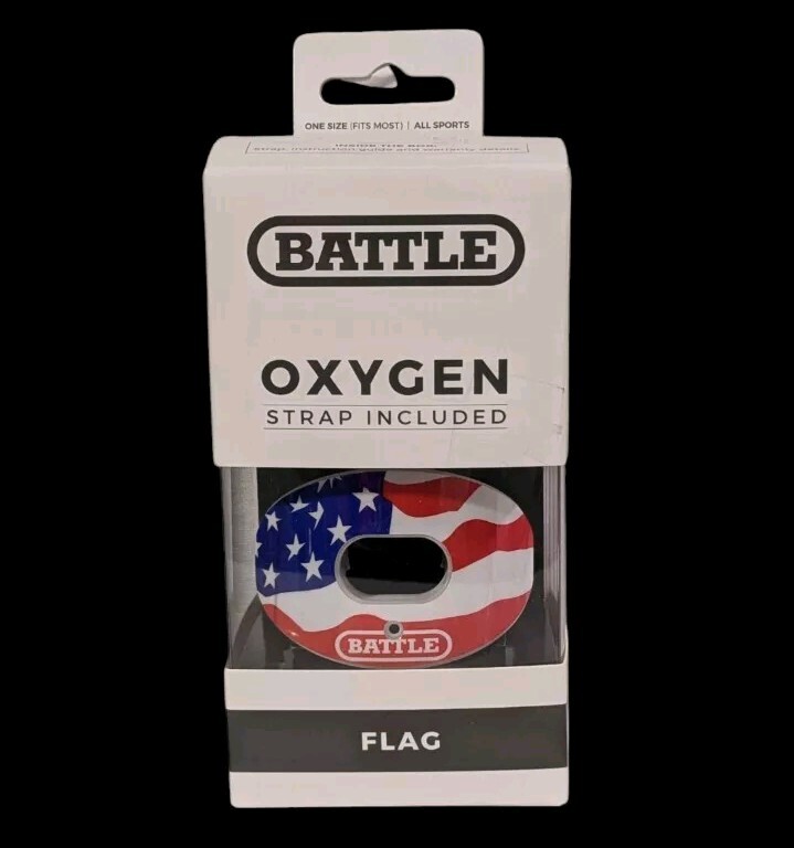 New Battle Sports Mouth Guard American Flag Chrome Oxygen Li