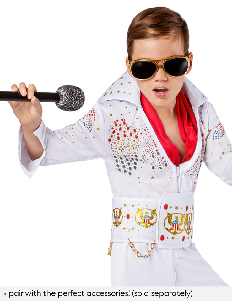 Deluxe Elvis Costume Jumpsuit for Kids Authentic Licensed Toddler Outfit - Image 4 of 4
