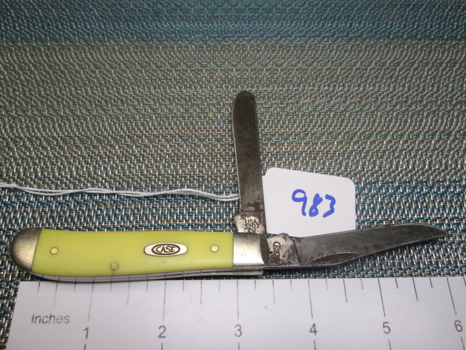 983 Yellow 2007 Case XX 3207 CV MiniTrapper Knife USA eBay