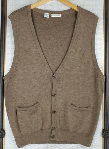 Wool Mens Button Cardigan Sweater Vest 