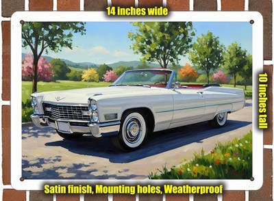 Metal Sign - 1967 Cadillac Deville Oil Painting - 14x10