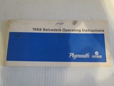 1968 Original Plymouth Belvedere Road Runner Gtx Owners Manual W Certicard