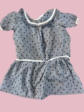 Late 1930s Child  s Cotton Dress  Depression Era Americana  Feed Sack Polka Dot