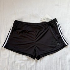 Adidas Women's Pacer 3 Woven Shorts Aeroready, XL Black with White Stripes