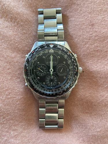 SEIKO Flightmaster 7T34-6A00 Vintage Sports 150 Chronograph Japan Watch