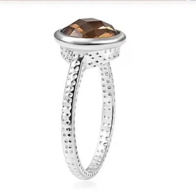 D'joy Lab Herbst Alexit Art Deco Ring - Platin Platte 925 Sterling Silber Gr. 7