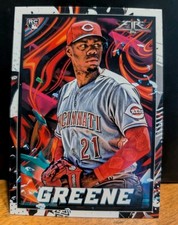 2022 Topps Fire HUNTER GREENE Rookie Card #45 Cincinnati Reds RC. rookie card picture
