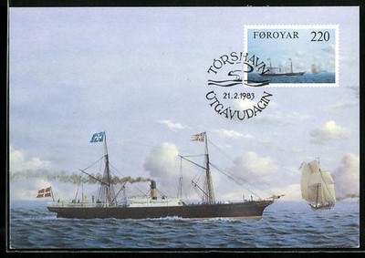 Maximum-AK Foroyar, Dampfschiffe auf Färörfahrt 