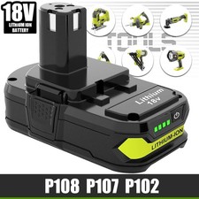 P102 Replacement For RYOBI P190 18V Compact Lithium Battery P107 P108 One Plus
